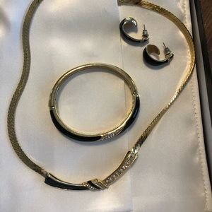 Vintage Dior Black Enamel Pave set